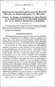 VfGH-Entscheidung vom 11.3.1919